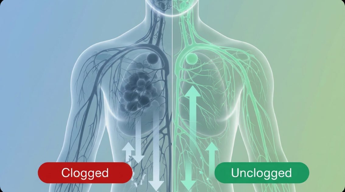 Clogged versus unclogged lymphatic flow